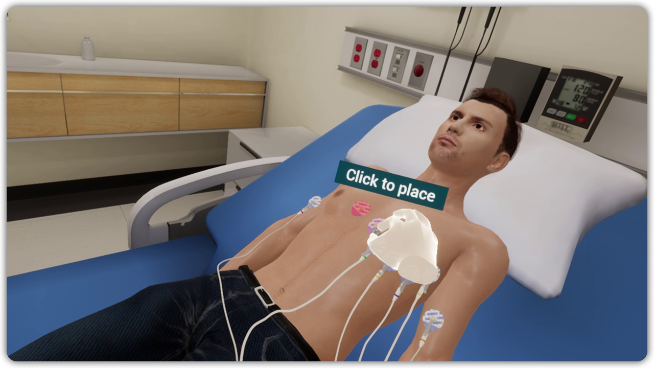 Performing an ECG in a VR environment