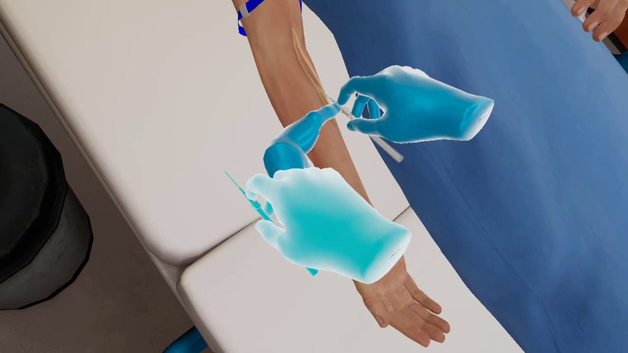 Performing IV insertion in VR