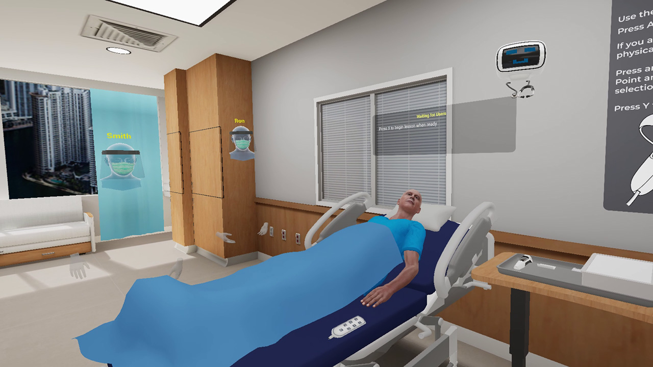 Colostomy care procedure in VR